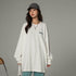英字ロゴスウェット レディース 韓国 長袖Tシャツ カットソー プルオーバー ゆったり カジュアル おしゃれ ロング丈 着やせ オルチャン ルームウェア 99MYMY-004