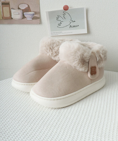 厚底ムートンブーツ ルームブーツ 保温 レディース ファー ショートブーツ 裏起毛 あったか 無地 カジュアル フラットソール 軽量冬靴 大人可愛い おしゃれ 99QDXC-001