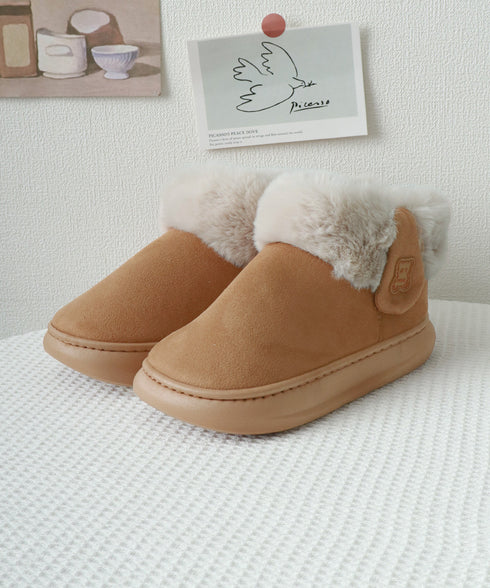 厚底ムートンブーツ ルームブーツ 保温 レディース ファー ショートブーツ 裏起毛 あったか 無地 カジュアル フラットソール 軽量冬靴 大人可愛い おしゃれ 99QDXC-001