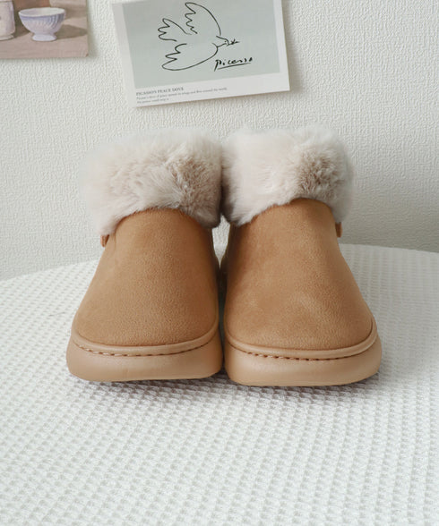 厚底ムートンブーツ ルームブーツ 保温 レディース ファー ショートブーツ 裏起毛 あったか 無地 カジュアル フラットソール 軽量冬靴 大人可愛い おしゃれ 99QDXC-001