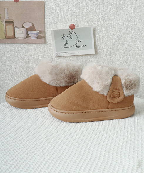 厚底ムートンブーツ ルームブーツ 保温 レディース ファー ショートブーツ 裏起毛 あったか 無地 カジュアル フラットソール 軽量冬靴 大人可愛い おしゃれ 99QDXC-001