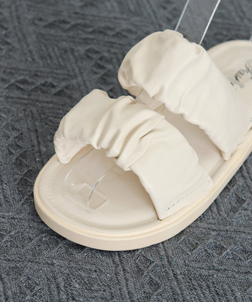 スリッパサンダル レディース ギャザー フラットシューズ かかとなし おしゃれ 履きやすい 疲れない カジュアル オルチャン 大人 可愛い 海旅行 99QGXY-001