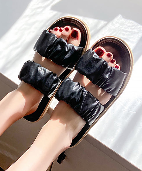 スリッパサンダル レディース ギャザー フラットシューズ かかとなし おしゃれ 履きやすい 疲れない カジュアル オルチャン 大人 可愛い 海旅行 99QGXY-001