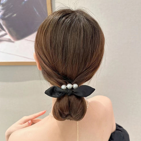 ヘアゴム パール リボン 髪ゴム 韓国 レディース ヘアアクセサリー 髪飾り髪留め まとめ髪 大人かわいい おしゃれ ファッション小物 リングゴム プレゼント 99QNSP-002
