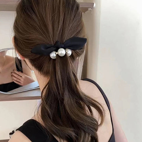 ヘアゴム パール リボン 髪ゴム 韓国 レディース ヘアアクセサリー 髪飾り髪留め まとめ髪 大人かわいい おしゃれ ファッション小物 リングゴム プレゼント 99QNSP-002