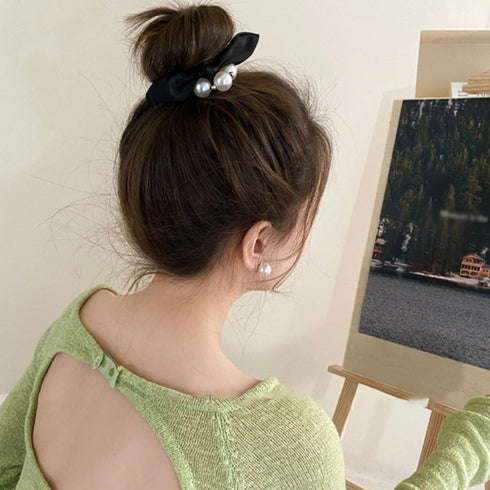 ヘアゴム パール リボン 髪ゴム 韓国 レディース ヘアアクセサリー 髪飾り髪留め まとめ髪 大人かわいい おしゃれ ファッション小物 リングゴム プレゼント 99QNSP-002