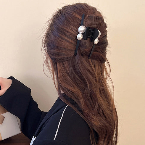 バンスクリップ ヘアクリップ 韓国風 ヘアアクセサリー レディース 髪留め フェイクパール ヘアアレンジ オルチャン 大人可愛い ヘアスタイル 99QNSP-003