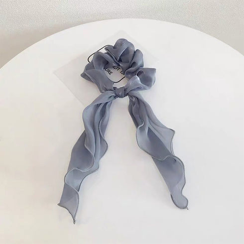 シュシュ 透け感サテン ヘアゴム 韓国風 レディース ヘアアクセサリー ヘアバンド ヘアアレンジ 無地 蝶結び 髪留め髪飾り オルチャン おしゃれ 大人可愛い雑貨 99QNSP-004