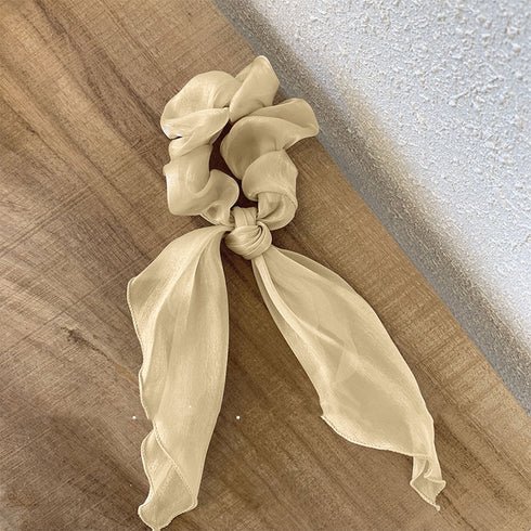 シュシュ 透け感サテン ヘアゴム 韓国風 レディース ヘアアクセサリー ヘアバンド ヘアアレンジ 無地 蝶結び 髪留め髪飾り オルチャン おしゃれ 大人可愛い雑貨 99QNSP-004