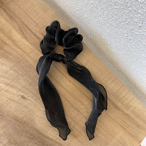 シュシュ 透け感サテン ヘアゴム 韓国風 レディース ヘアアクセサリー ヘアバンド ヘアアレンジ 無地 蝶結び 髪留め髪飾り オルチャン おしゃれ 大人可愛い雑貨 99QNSP-004