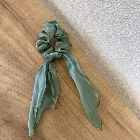 シュシュ 透け感サテン ヘアゴム 韓国風 レディース ヘアアクセサリー ヘアバンド ヘアアレンジ 無地 蝶結び 髪留め髪飾り オルチャン おしゃれ 大人可愛い雑貨 99QNSP-004
