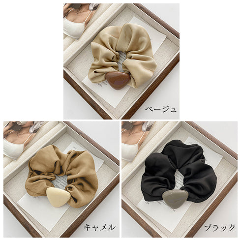 シュシュ サテン ヘアゴム 韓国 レディース ヘアアクセサリー まとめ髪 髪留め 簡単 ヘアアレンジ 大人可愛い カジュアル プレゼント オルチャン 99QNSP-007