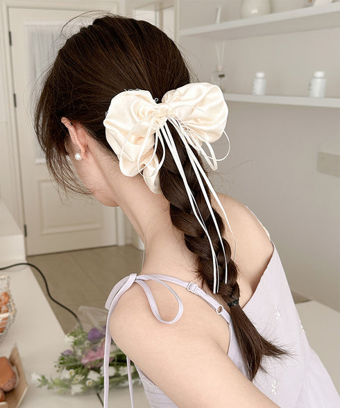 シュシュ サテンリボン ヘアゴム 無地 レディース まとめ髪 ヘアアレンジ 簡単髪留め オルチャン おしゃれ 大人 可愛い プレゼント 女子会 パーティー 99QNSP-013