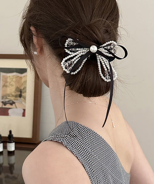 シュシュ クリップ パール 蝶結び レディース ヘアアクセサリー ヘアアレンジ 髪留め オルチャン おしゃれ 大人 可愛い プレゼント 女子会 パーティー 99QNSP-014