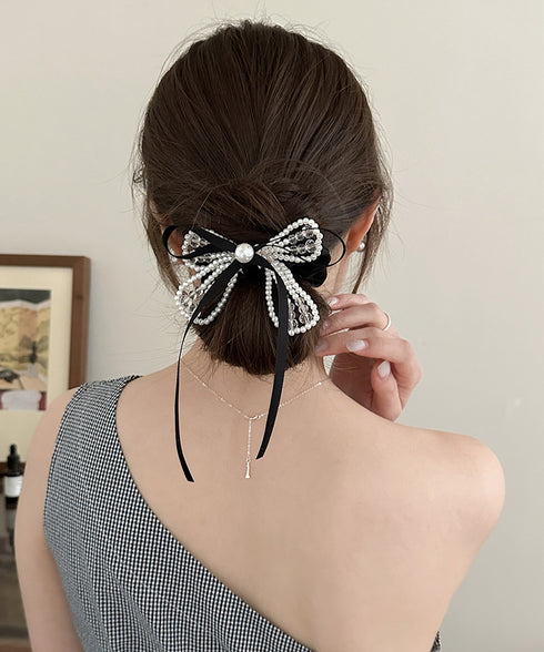 シュシュ クリップ パール 蝶結び レディース ヘアアクセサリー ヘアアレンジ 髪留め オルチャン おしゃれ 大人 可愛い プレゼント 女子会 パーティー 99QNSP-014