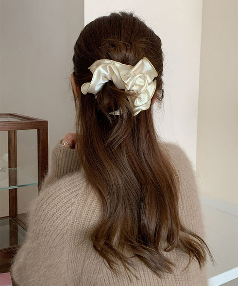 サテンシュシュ ヘアゴム ボリューム レディース ヘアアレンジ 髪留め 髪飾り お団子 オルチャン おしゃれ カジュアル 大人っぽい 可愛い 雑貨小物 99QNSP-016