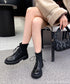 ショートブーツ レースアップ レディース 厚底ブーツ 韓国 バックファスナー 靴 ワークブーツ 秋冬 ローヒール 美脚 歩きやすい 通勤 通学 履きやすいくつ 99RCSM-001