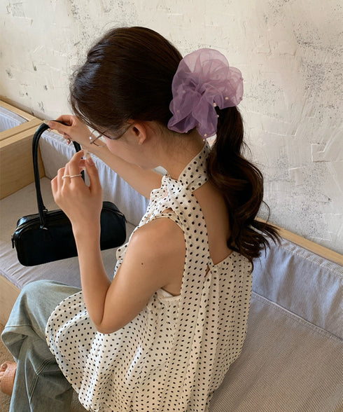 パール付きシュシュ 透け感ヘアゴム ヘアアクセサリー 髪飾り フェイクパール まとめ髪 大人っぽい きれいめ 可愛い おしゃれ お団子 ヘアグッズ 簡単 99RMSP-001