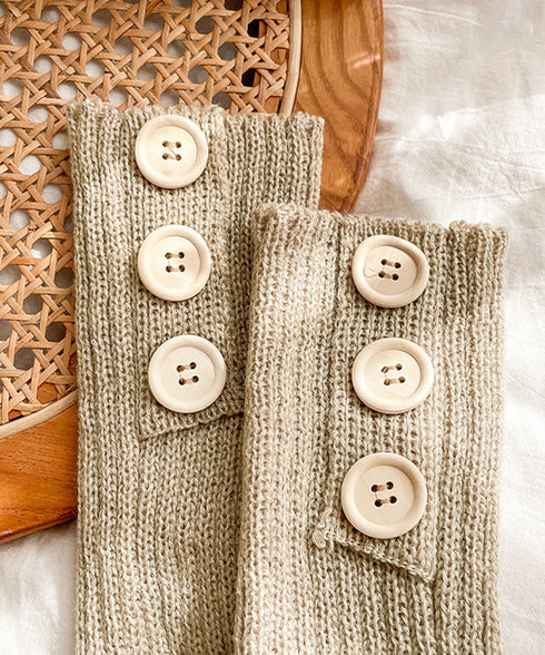 レッグウォーマー 靴下 ルームソックス レディース ニットレッグカバー ボダン飾り 暖かい 防寒グッズ おしゃれ コスプレ 寒さ対策 ボリューム 99RSWY-001