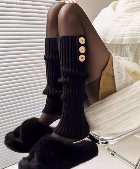 レッグウォーマー 靴下 ルームソックス レディース ニットレッグカバー ボダン飾り 暖かい 防寒グッズ おしゃれ コスプレ 寒さ対策 ボリューム 99RSWY-001