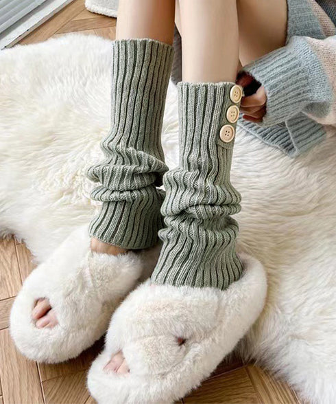 レッグウォーマー 靴下 ルームソックス レディース ニットレッグカバー ボダン飾り 暖かい 防寒グッズ おしゃれ コスプレ 寒さ対策 ボリューム 99RSWY-001