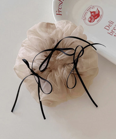 透け感ヘアゴム シュシュ 蝶結び 韓国風 レディース ヘアアレンジ 髪飾り リボン お団子 フェミニン オルチャン 大人 可愛い おしゃれ 女子会 パーティー 99SKSP-001