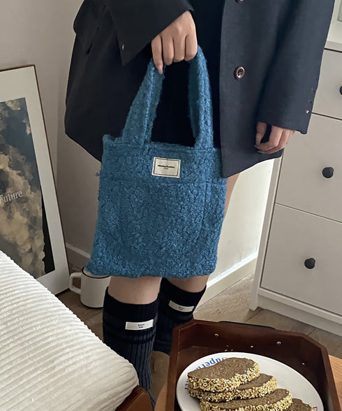 ボアトートバッグ ミニ 無地 軽量 秋冬 レディース ハンドバッグ 手提げバッグ シンプル 大人女子 フェミニン ナチュラル 人気 おしゃれかばん 散歩 旅行 99SLDZ-002