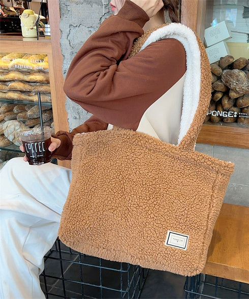 トートバッグ 両面 もこもこ 大容量 レディース 軽量手提げバッグ マザーズバッグ 柔らかい 英字ロゴ a4対応 可愛い カジュアル 大人 女子 おしゃれ 99SUBB-023