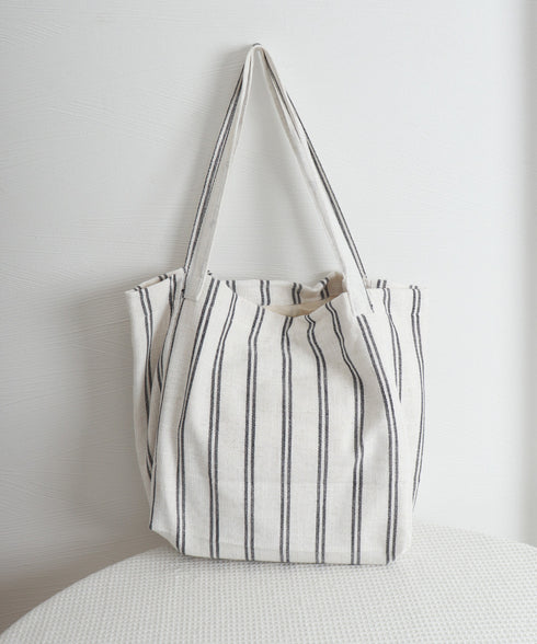 トートバッグ 綿麻 ストライプ柄 韓国風 レディース 肩掛けバッグ 軽量バッグ 大きめ a4収納 大容量 カジュアル 大人 可愛い 通勤通学 韓国ファッション 99SUBB-024