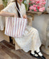 トートバッグ 綿麻 ストライプ柄 韓国風 レディース 肩掛けバッグ 軽量バッグ 大きめ a4収納 大容量 カジュアル 大人 可愛い 通勤通学 韓国ファッション 99SUBB-024
