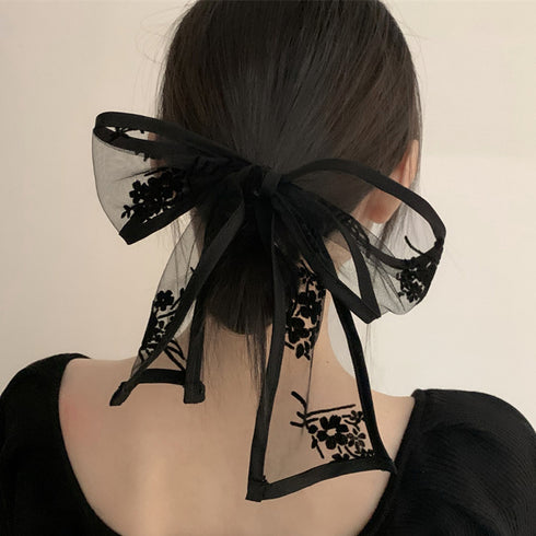 レースヘアバンド スカーフ リボン 韓国 ヘアアクセサリー ネックスカーフ バッグスカーフ 髪飾り髪留め 可愛い 柄スカーフ トレンド おしゃれ 万能アイテム 99SXDZ-002