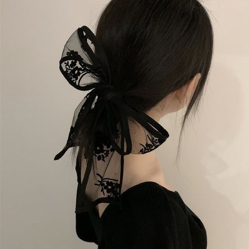 レースヘアバンド スカーフ リボン 韓国 ヘアアクセサリー ネックスカーフ バッグスカーフ 髪飾り髪留め 可愛い 柄スカーフ トレンド おしゃれ 万能アイテム 99SXDZ-002