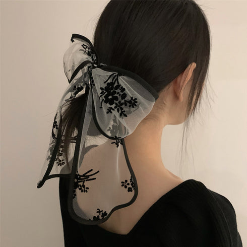 レースヘアバンド スカーフ リボン 韓国 ヘアアクセサリー ネックスカーフ バッグスカーフ 髪飾り髪留め 可愛い 柄スカーフ トレンド おしゃれ 万能アイテム 99SXDZ-002