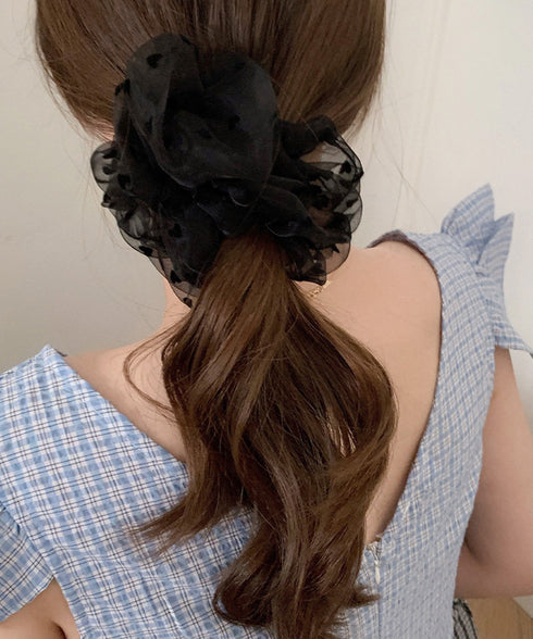 シュシュ オーガンジー ボリューム 3色 レディース 韓国 ヘアゴム ハート柄ヘアアレンジ 髪留め 髪飾り オルチャン おしゃれ 上品 大人可愛い デート 発表会 99SXDZ-003