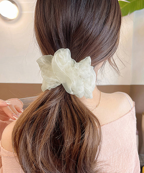 シュシュ オーガンジー ボリューム 3色 レディース 韓国 ヘアゴム ハート柄ヘアアレンジ 髪留め 髪飾り オルチャン おしゃれ 上品 大人可愛い デート 発表会 99SXDZ-003