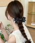 バナナクリップ ドット柄リボン 韓国風 レディース ヘアアクセサリー まとめ髪 髪留め ハーフアップ ヘアアレンジ おしゃれ 大人可愛い カジュアル プレゼント 99SXSP-001