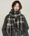 大判マフラー チェック柄 秋冬レディース ストール ショール ロング ボリューム 羽織り 防寒保温 フリンジ ふんわり 暖かい 大人可愛い おしゃれ お出掛け 99SYFS-004