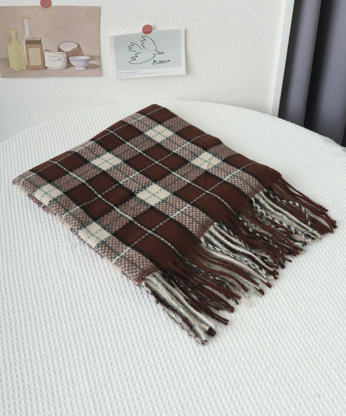 大判マフラー チェック柄 秋冬レディース ストール ショール ロング ボリューム 羽織り 防寒保温 フリンジ ふんわり 暖かい 大人可愛い おしゃれ お出掛け 99SYFS-004