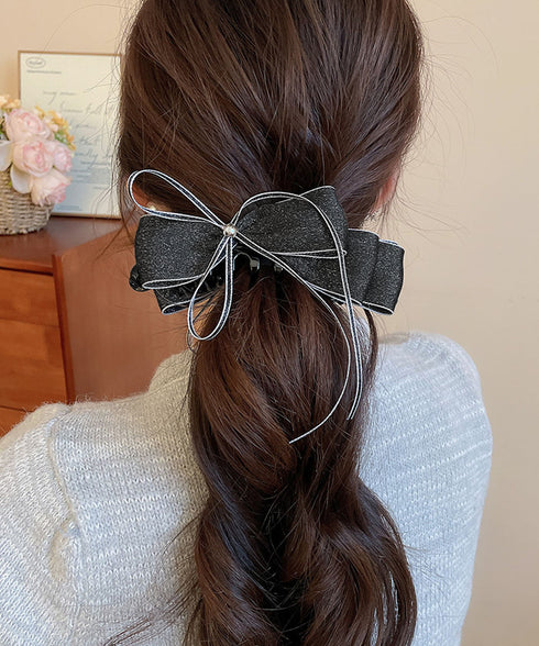 バナナクリップ サテン リボン 髪飾り レディース ヘアアクセサリー まとめ髪 ポニーテール 上品髪留め おしゃれ 大人可愛い まとめ髪 ヘアグッズ 発表会 99SYSP-001