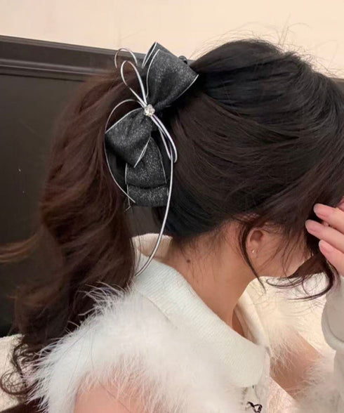 バナナクリップ サテン リボン 髪飾り レディース ヘアアクセサリー まとめ髪 ポニーテール 上品髪留め おしゃれ 大人可愛い まとめ髪 ヘアグッズ 発表会 99SYSP-001
