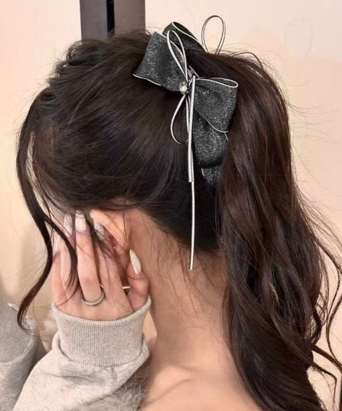 バナナクリップ サテン リボン 髪飾り レディース ヘアアクセサリー まとめ髪 ポニーテール 上品髪留め おしゃれ 大人可愛い まとめ髪 ヘアグッズ 発表会 99SYSP-001