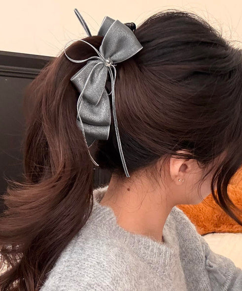 バナナクリップ サテン リボン 髪飾り レディース ヘアアクセサリー まとめ髪 ポニーテール 上品髪留め おしゃれ 大人可愛い まとめ髪 ヘアグッズ 発表会 99SYSP-001