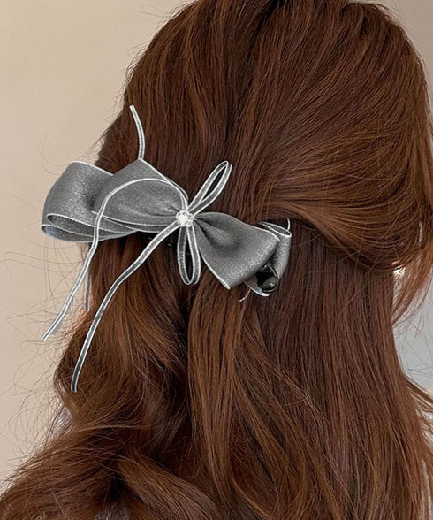 バナナクリップ サテン リボン 髪飾り レディース ヘアアクセサリー まとめ髪 ポニーテール 上品髪留め おしゃれ 大人可愛い まとめ髪 ヘアグッズ 発表会 99SYSP-001
