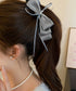 バナナクリップ サテン リボン 髪飾り レディース ヘアアクセサリー まとめ髪 ポニーテール 上品髪留め おしゃれ 大人可愛い まとめ髪 ヘアグッズ 発表会 99SYSP-001