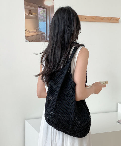 ニットバッグ トートバッグ レディース 編みバッグ 肩掛け 手提げ 大容量鞄 A4サイズ 柔らかい 軽い 大人 通勤通学 オフィスカジュアル おしゃれ お散歩 99TYMZ-001