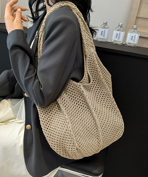 ニットバッグ トートバッグ レディース 編みバッグ 肩掛け 手提げ 大容量鞄 A4サイズ 柔らかい 軽い 大人 通勤通学 オフィスカジュアル おしゃれ お散歩 99TYMZ-001