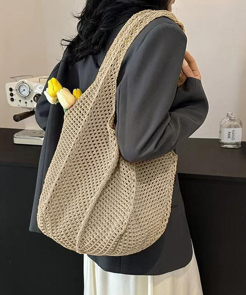 ニットバッグ トートバッグ レディース 編みバッグ 肩掛け 手提げ 大容量鞄 A4サイズ 柔らかい 軽い 大人 通勤通学 オフィスカジュアル おしゃれ お散歩 99TYMZ-001