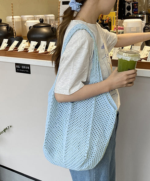 ニットバッグ トートバッグ レディース 編みバッグ 肩掛け 手提げ 大容量鞄 A4サイズ 柔らかい 軽い 大人 通勤通学 オフィスカジュアル おしゃれ お散歩 99TYMZ-001
