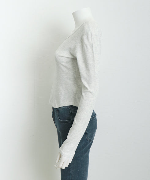 長袖Tシャツ レディース スクエアネック 細身Tシャツ 無地 セクシー 細見え オルチャン 着やせ 大人 おしゃれ フィット フェミニン 99TZM-001