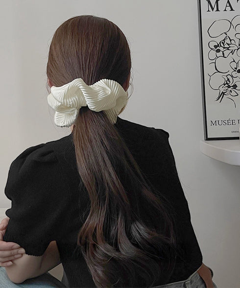 プリーツシュシュ ヘアゴム ボリューム レディース まとめ髪 髪飾り 光沢感 オルチャン おしゃれ カジュアル 大人 可愛い 雑貨 簡単 デート 発表会 99TZSP-004